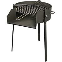 Imex El Zorro 71580 Barbacoa redonda con soporte para paella- diámetro 40 x 75 cm- NEGRO